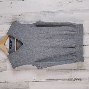 J. Crew factory heather gray 100% cotton vneck sweater vest academia Size Small